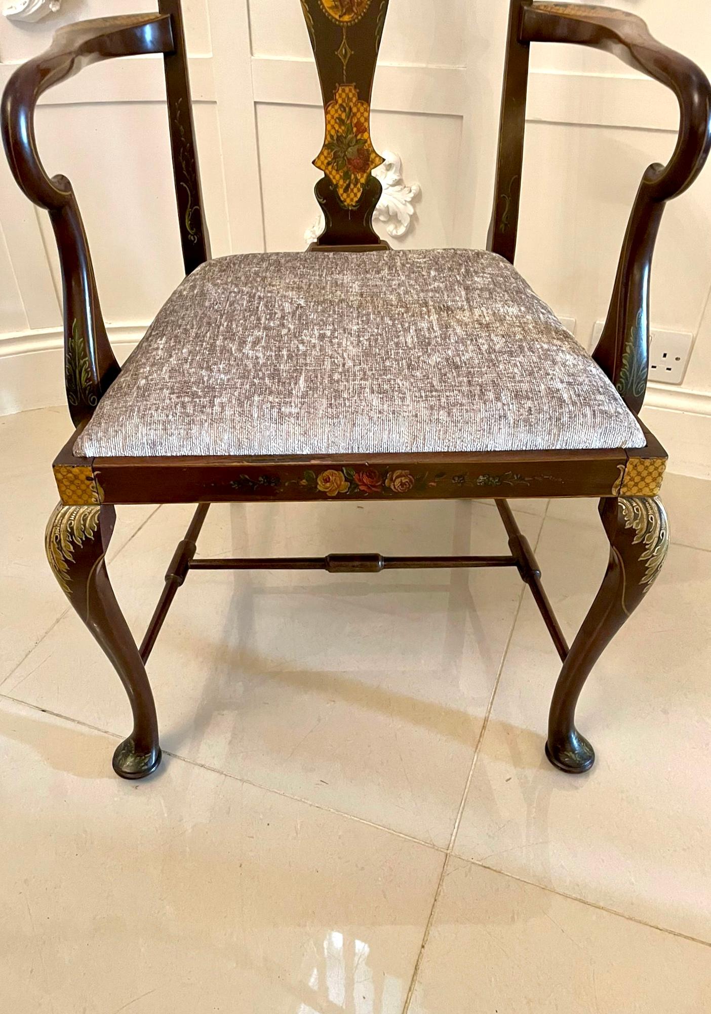 Antike Edwardian Qualität Mahagoni Original dekoriert Schreibtischstuhl im Angebot 8
