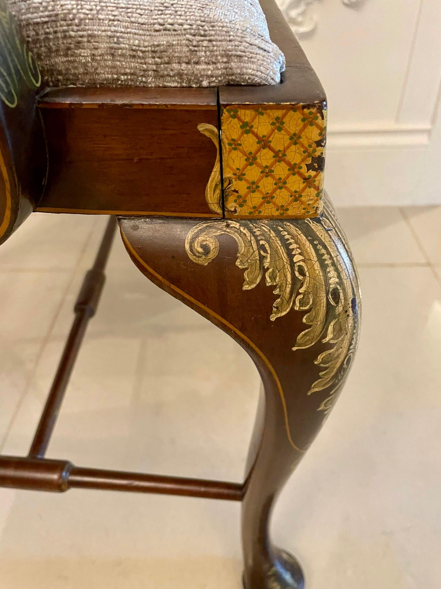 Antike Edwardian Qualität Mahagoni Original dekoriert Schreibtischstuhl im Angebot 12