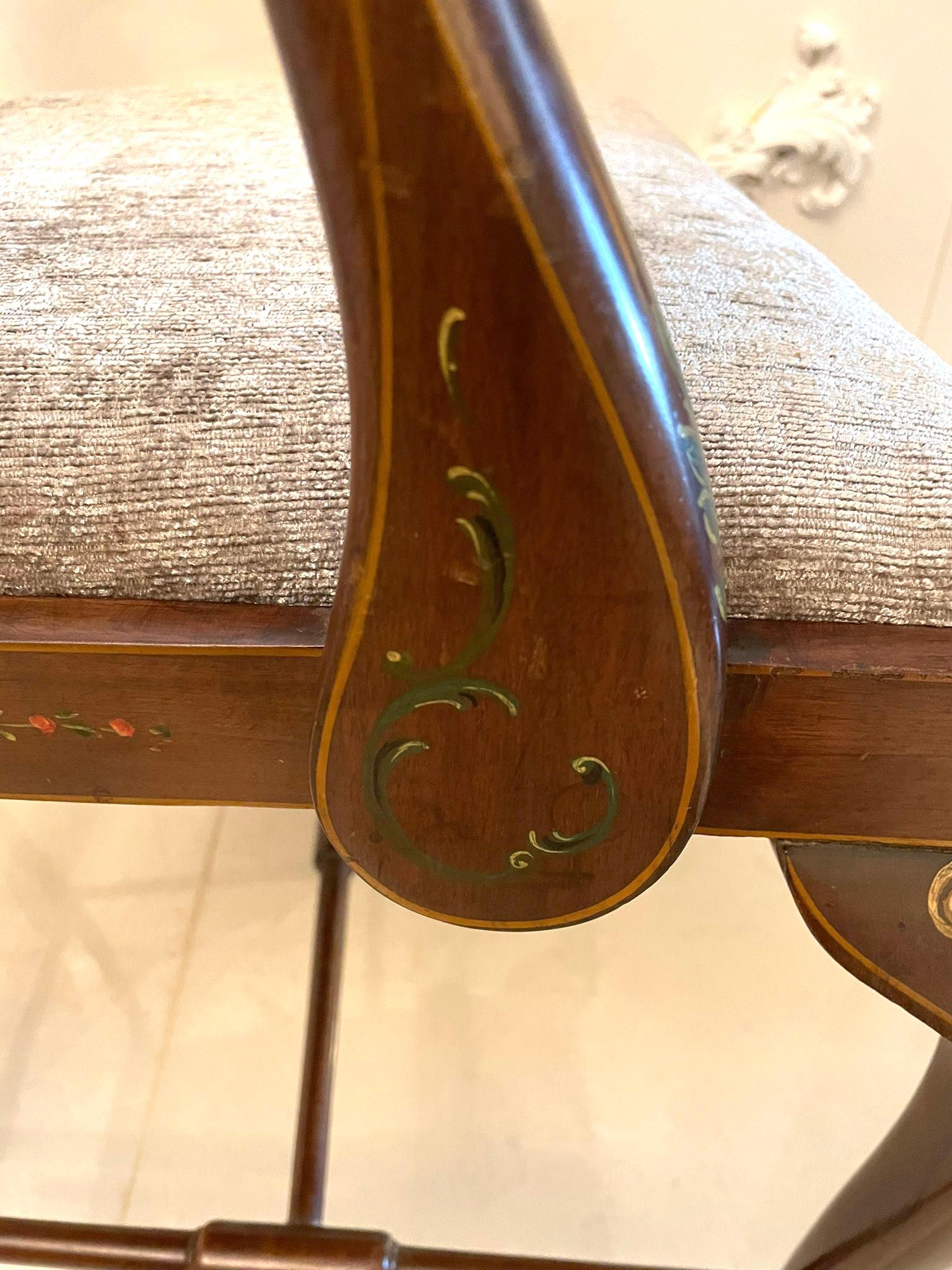 Antike Edwardian Qualität Mahagoni Original dekoriert Schreibtischstuhl im Angebot 13