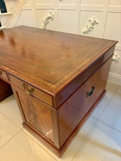 Antique Edwardian Quality Mahogany Partners Desk