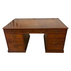Antique Edwardian Quality Mahogany Partners Desk