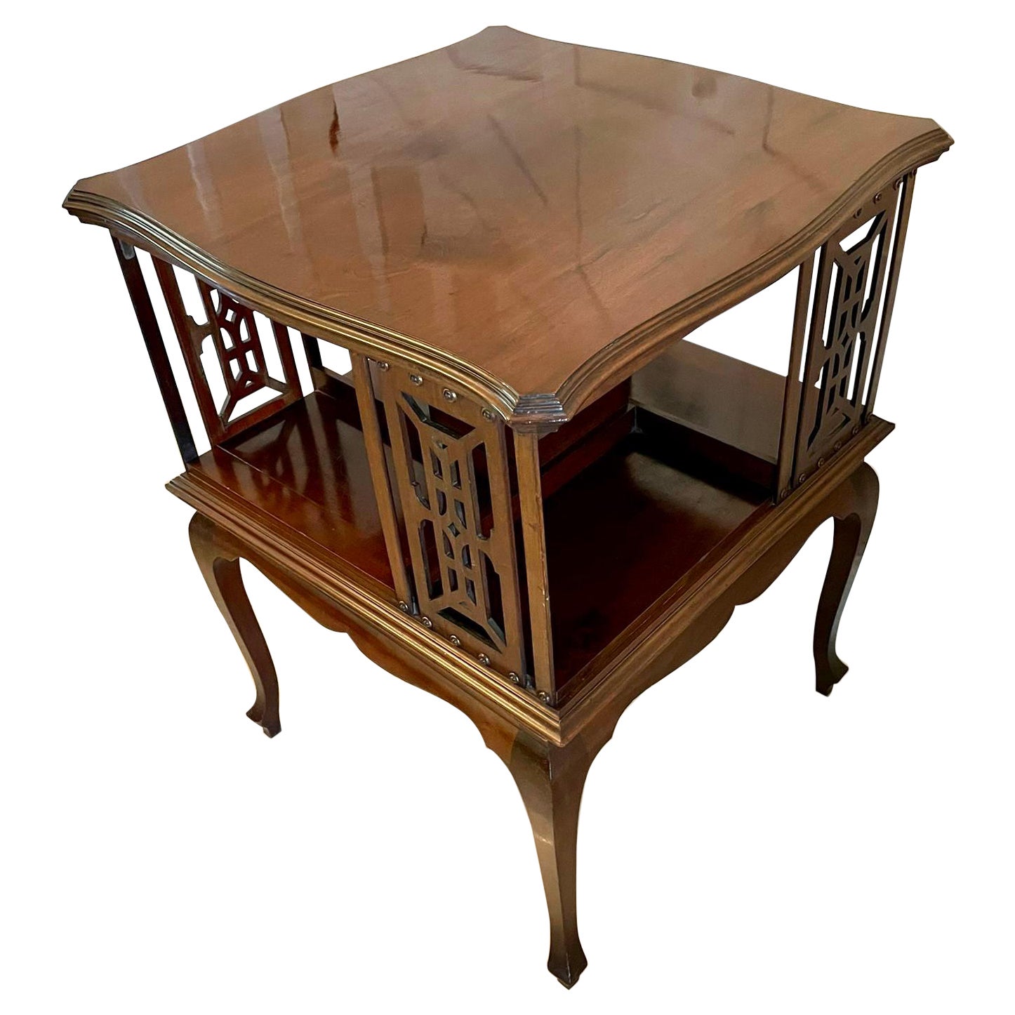 Antique Edwardian Quality Mahogany Revolving Bookcase
