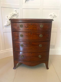 Antique Edwardian Quality Mahogany Small Bow Front Chest of Four Drawers