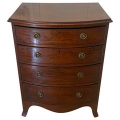 Antique Edwardian Quality Mahogany Small Bow Front Chest of Four Drawers