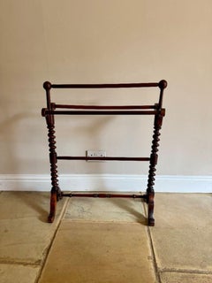 Antique Edwardian quality mahogany towel rail