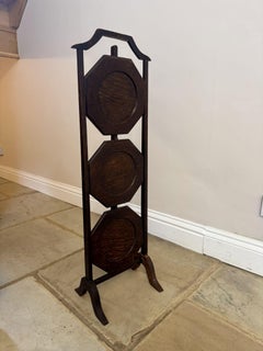 Antique Edwardian quality oak folding cake stand