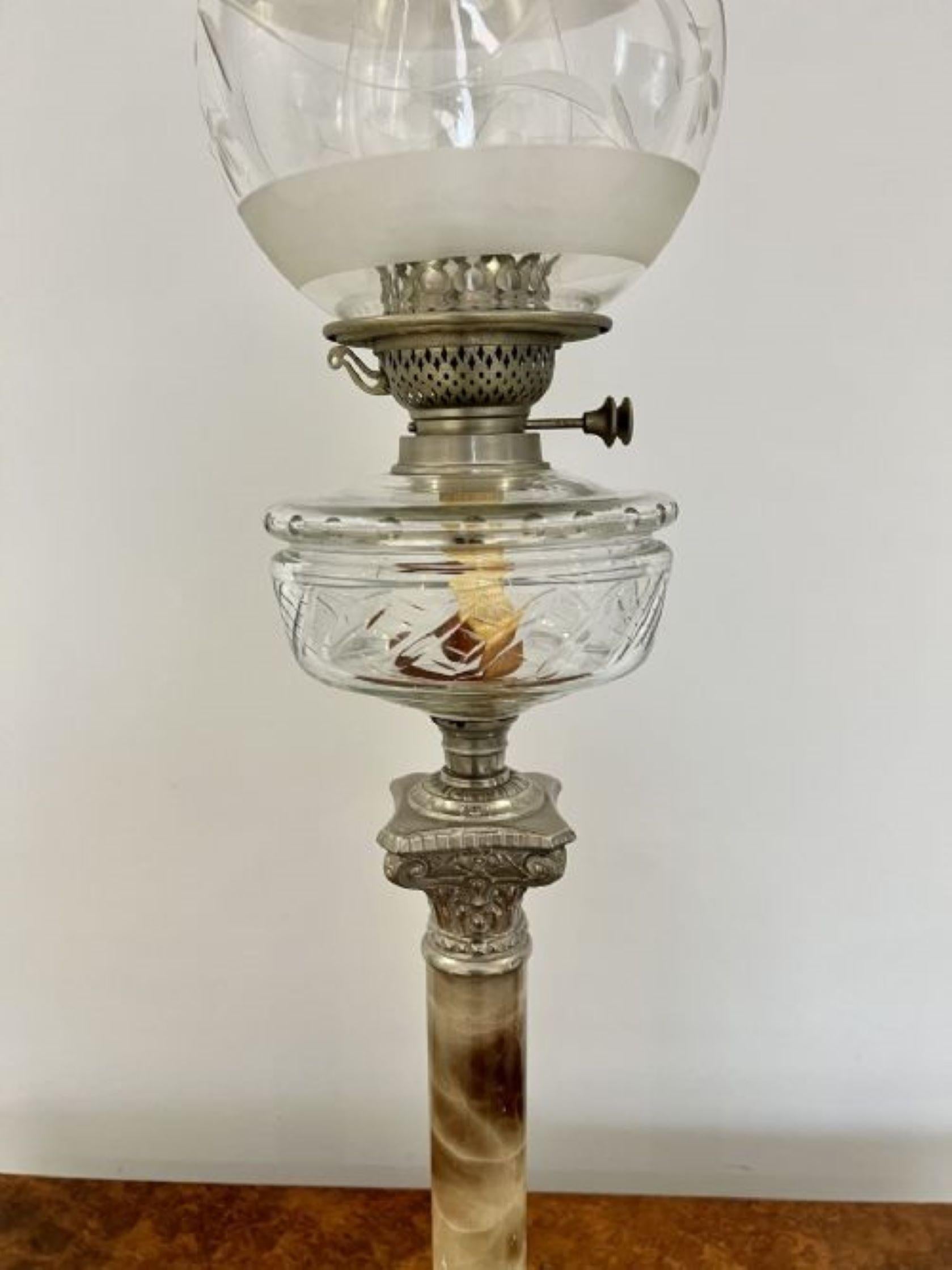 20ième siècle Lampe à huile ancienne de qualité édouardienne  en vente