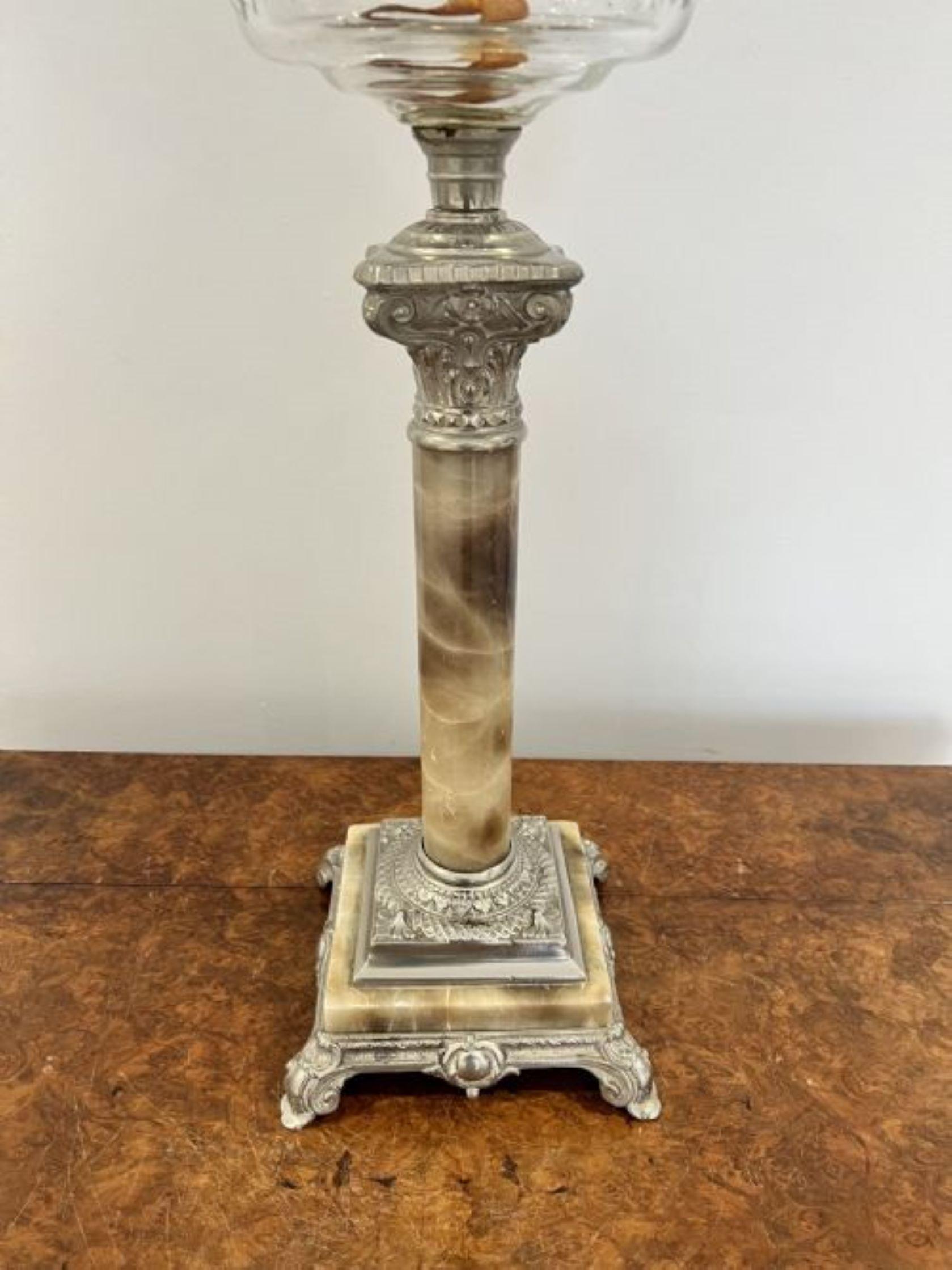 Metal Antique Edwardian quality oil lamp  For Sale