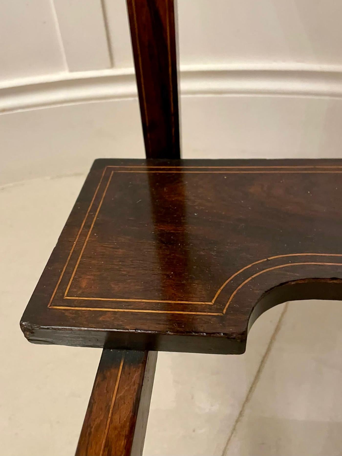 Antique Edwardian Quality Rosewood Inlaid Bow Fronted Writing Table For Sale 10