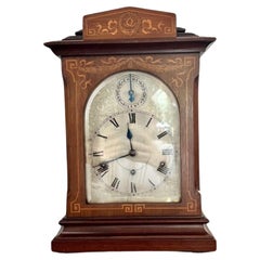 Used Edwardian quality rosewood inlaid chiming 8 day mantle clock 