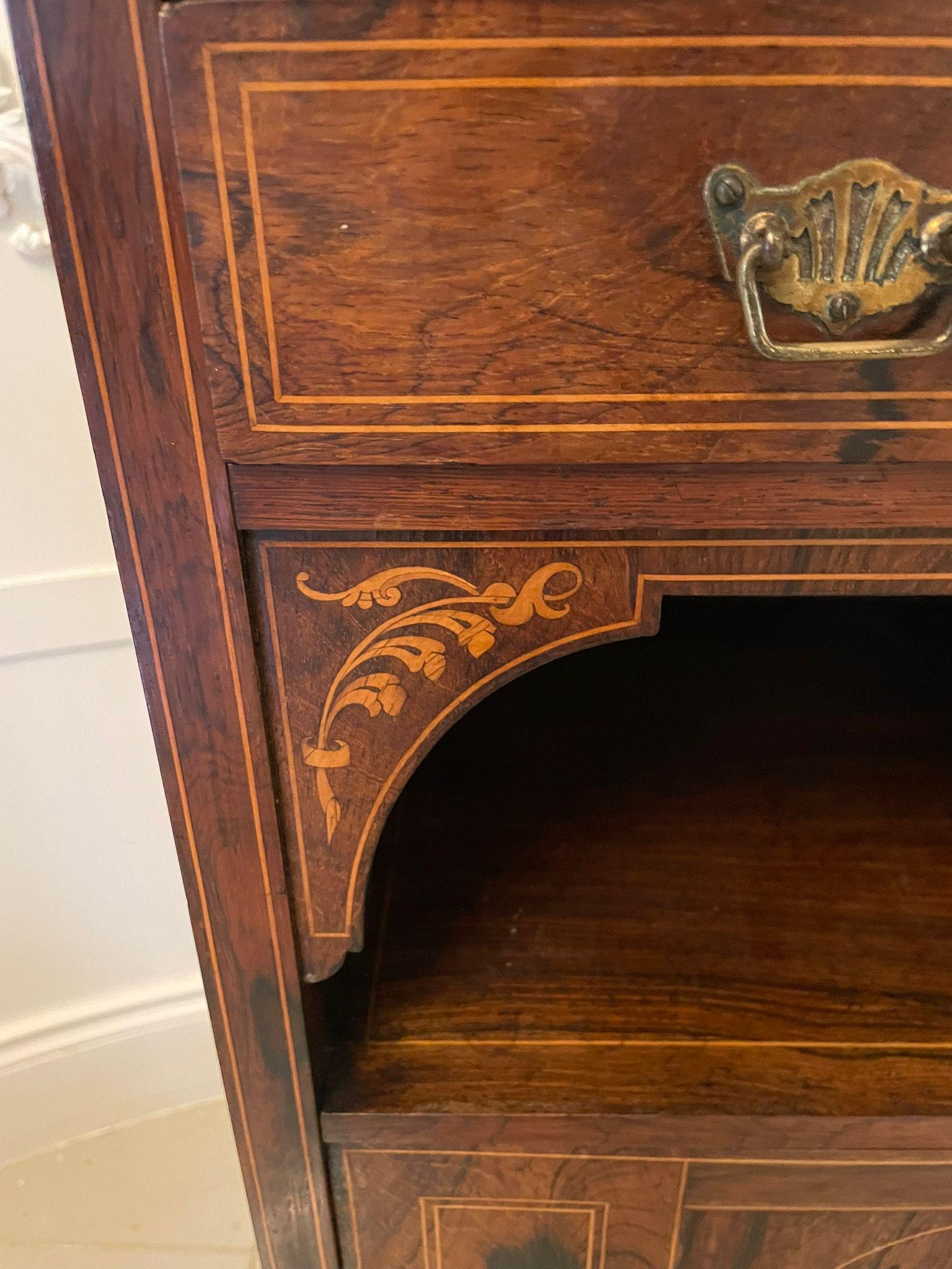 Antique Edwardian Quality Rosewood Inlaid Side Cabinet In Good Condition For Sale In Suffolk, GB