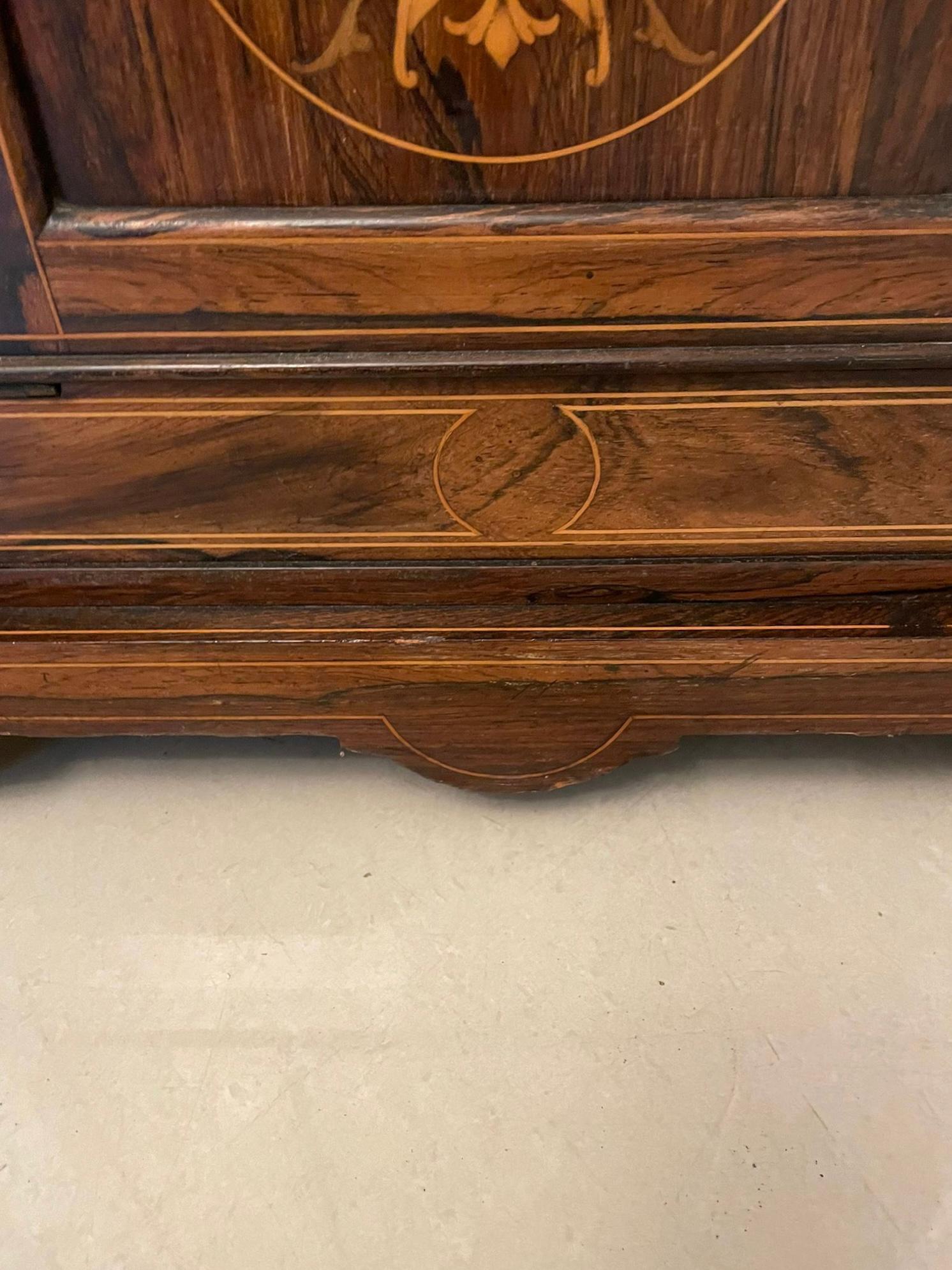 Antique Edwardian Quality Rosewood Inlaid Side Cabinet For Sale 3