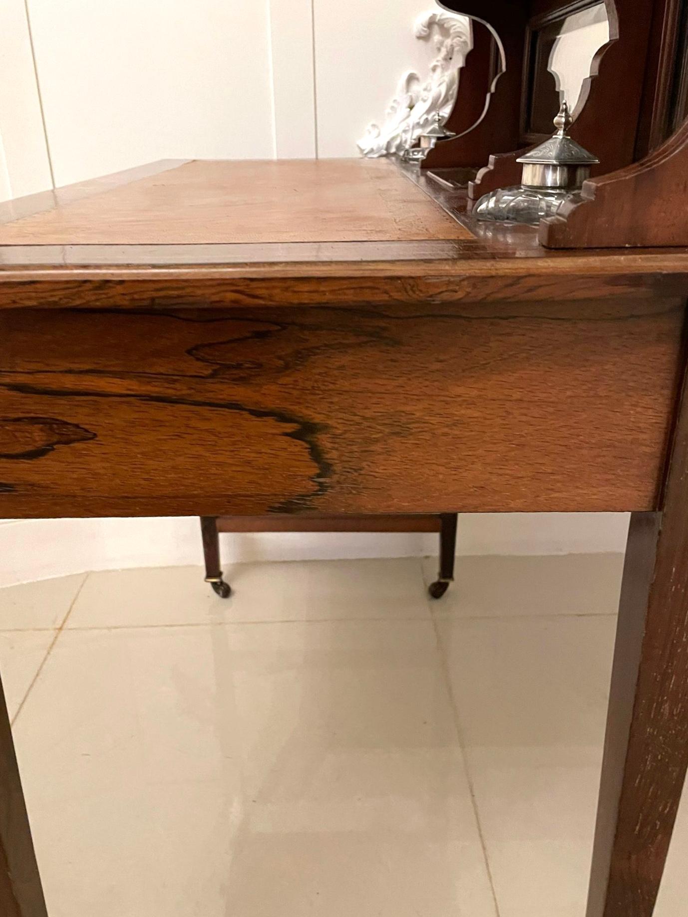 Antiker Schreibtisch aus Palisanderholz mit Intarsien in edwardianischer Qualität im Angebot 2