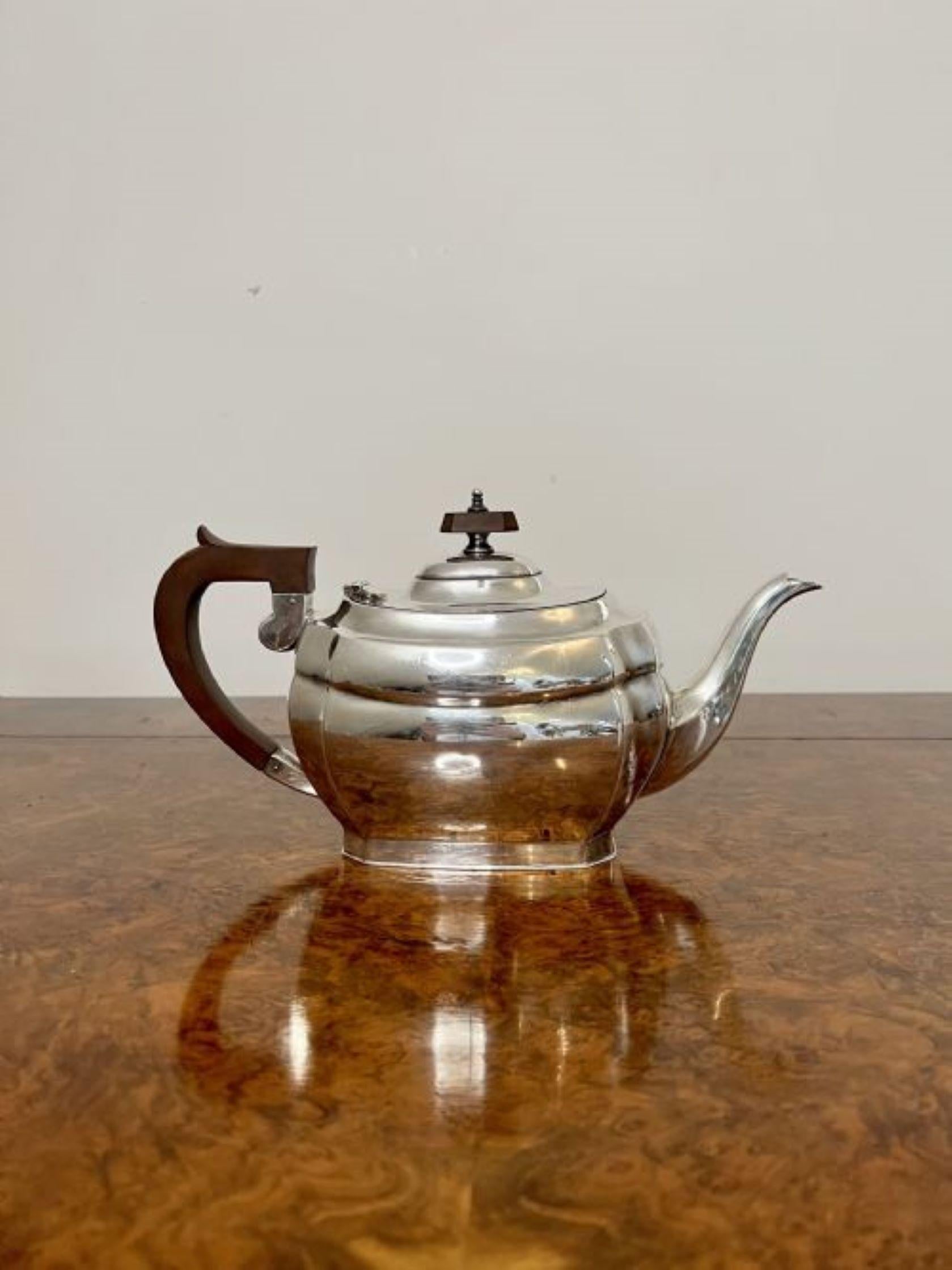 20th Century Antique Edwardian quality silver plated four piece tea set For Sale