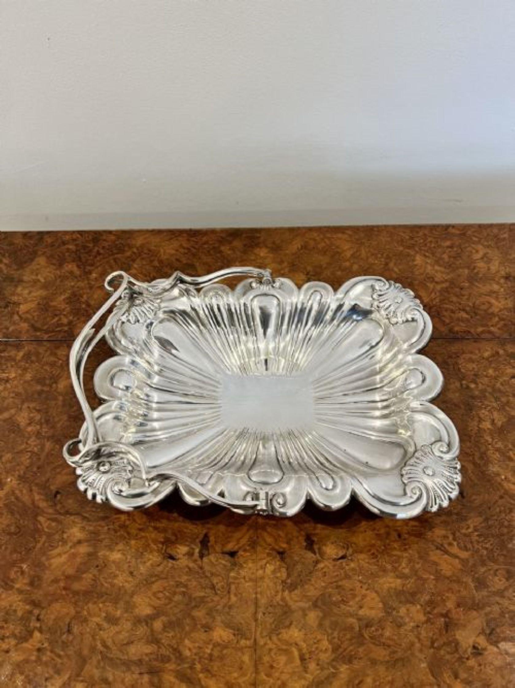 Silver Plate Antique Edwardian quality silver plated ornate cake basket For Sale