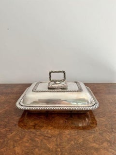 Antique Edwardian quality silver plated rectangle entrée dish