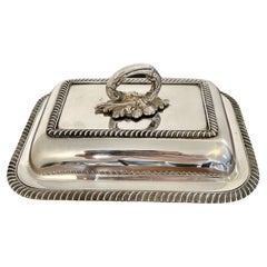 Antique Edwardian quality silver plated rectangular entrée dish