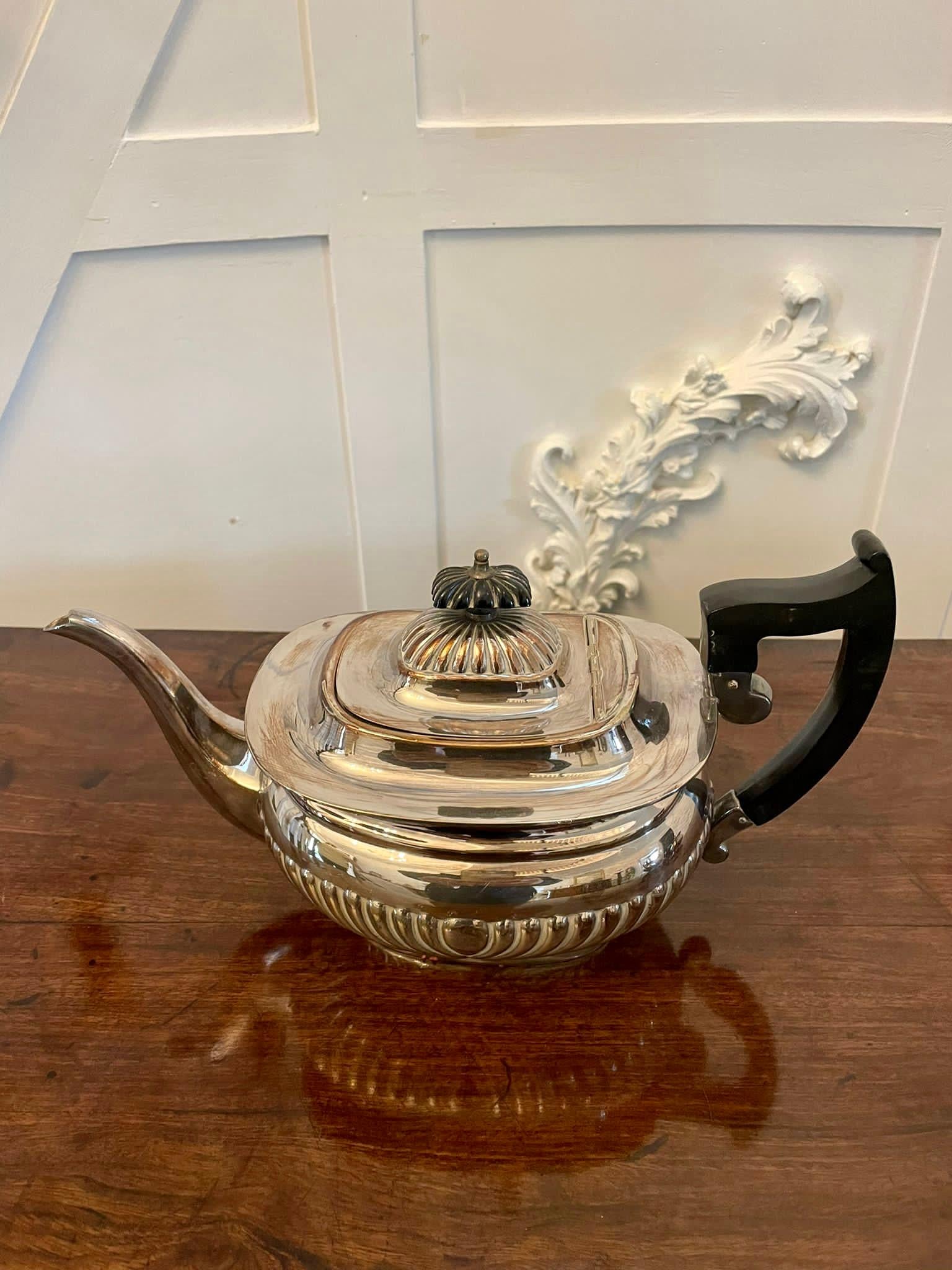  Antique Edwardian Quality Silver Plated Tea Set For Sale 4