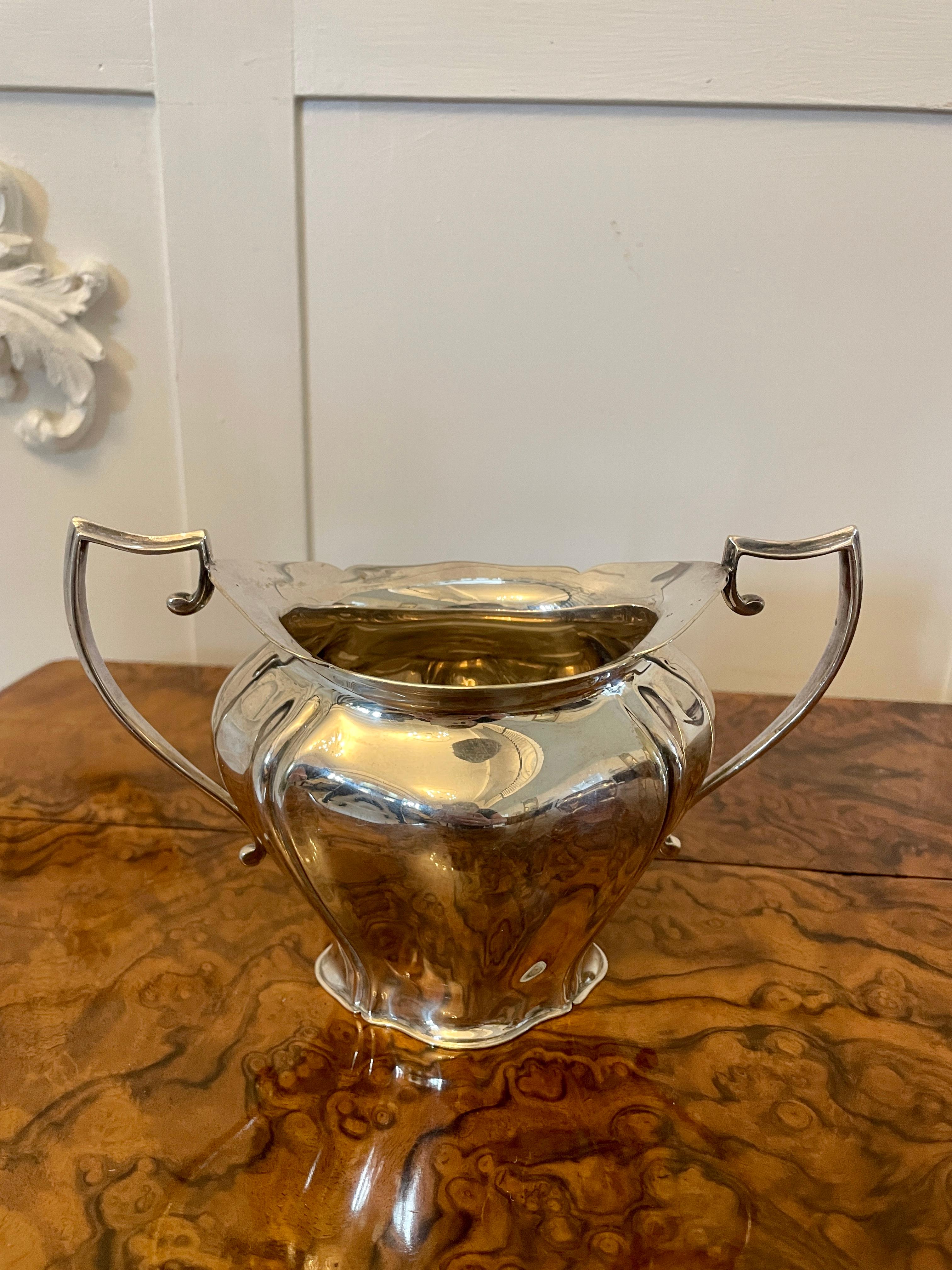 Antique Edwardian Quality Silver Plated Tea Set For Sale 5