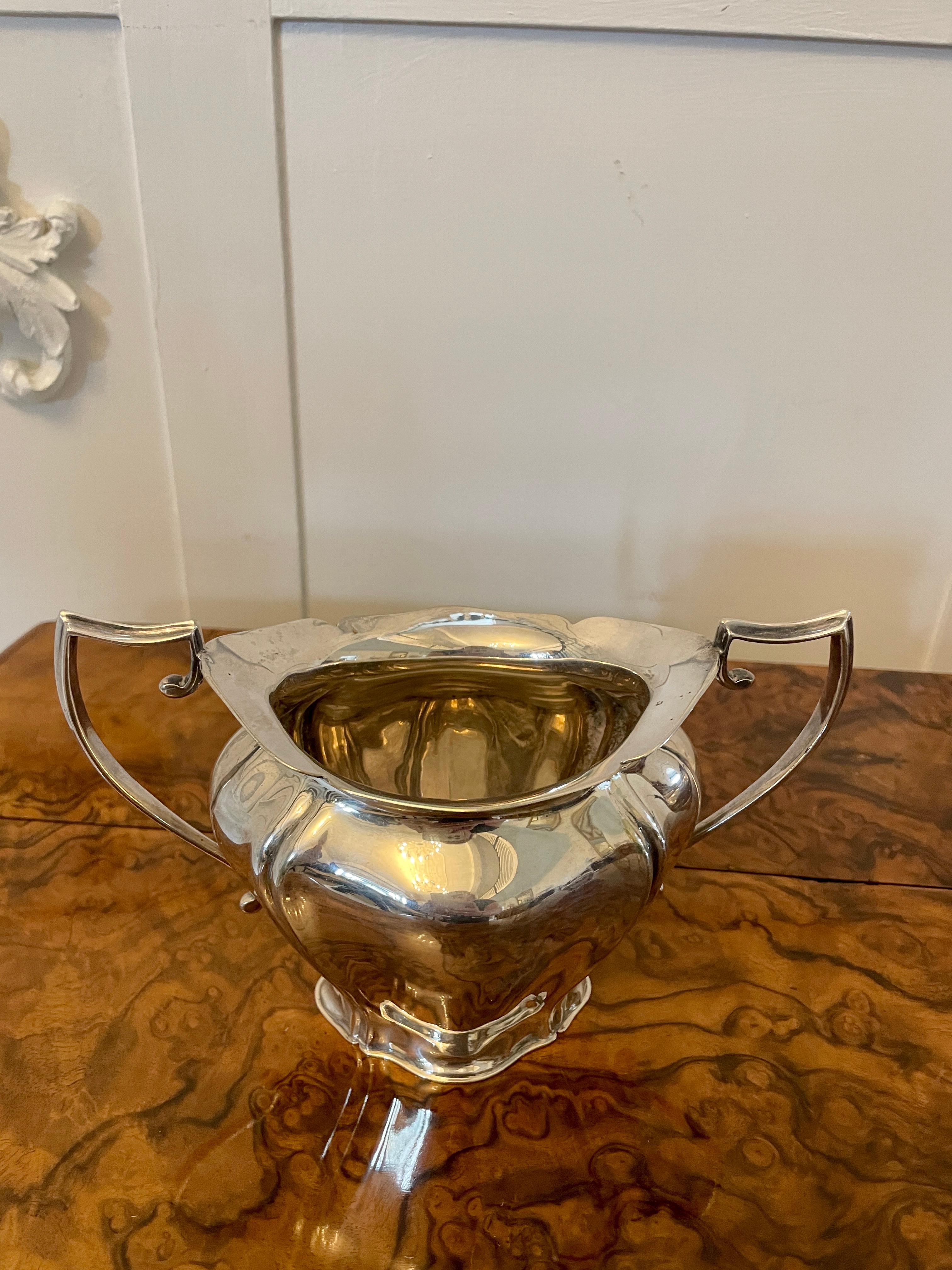 Antique Edwardian Quality Silver Plated Tea Set For Sale 6