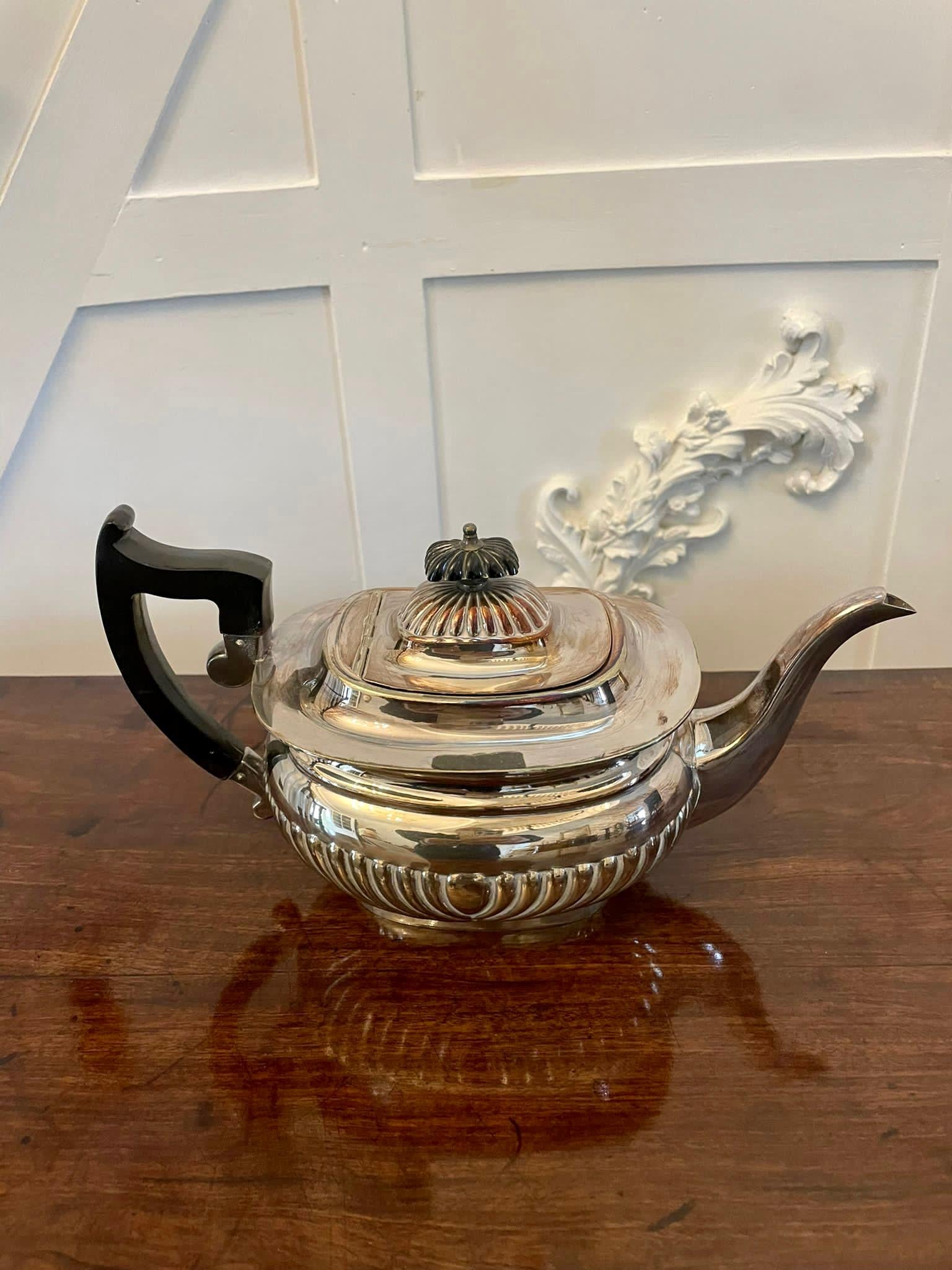  Antique Edwardian Quality Silver Plated Tea Set For Sale 6