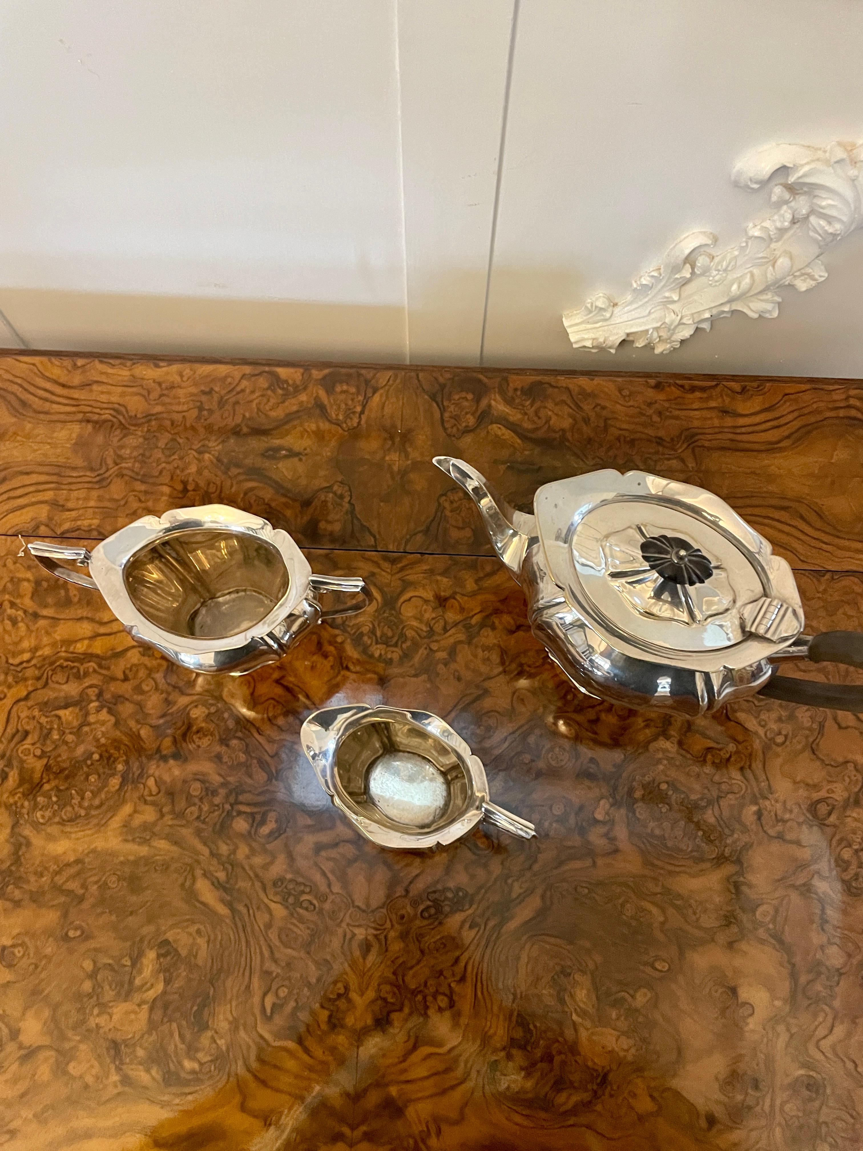 Antique Edwardian Quality Silver Plated Tea Set For Sale 7