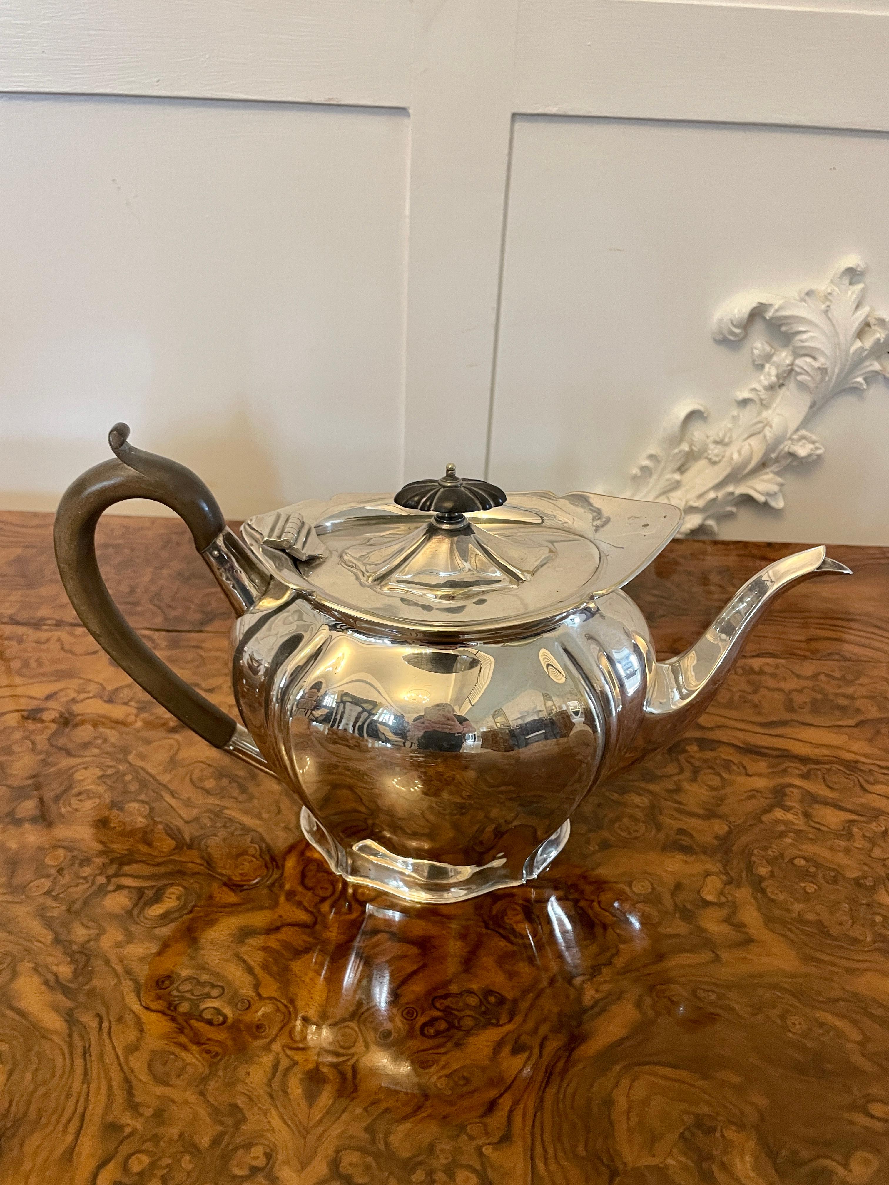 Antique Edwardian Quality Silver Plated Tea Set For Sale 1