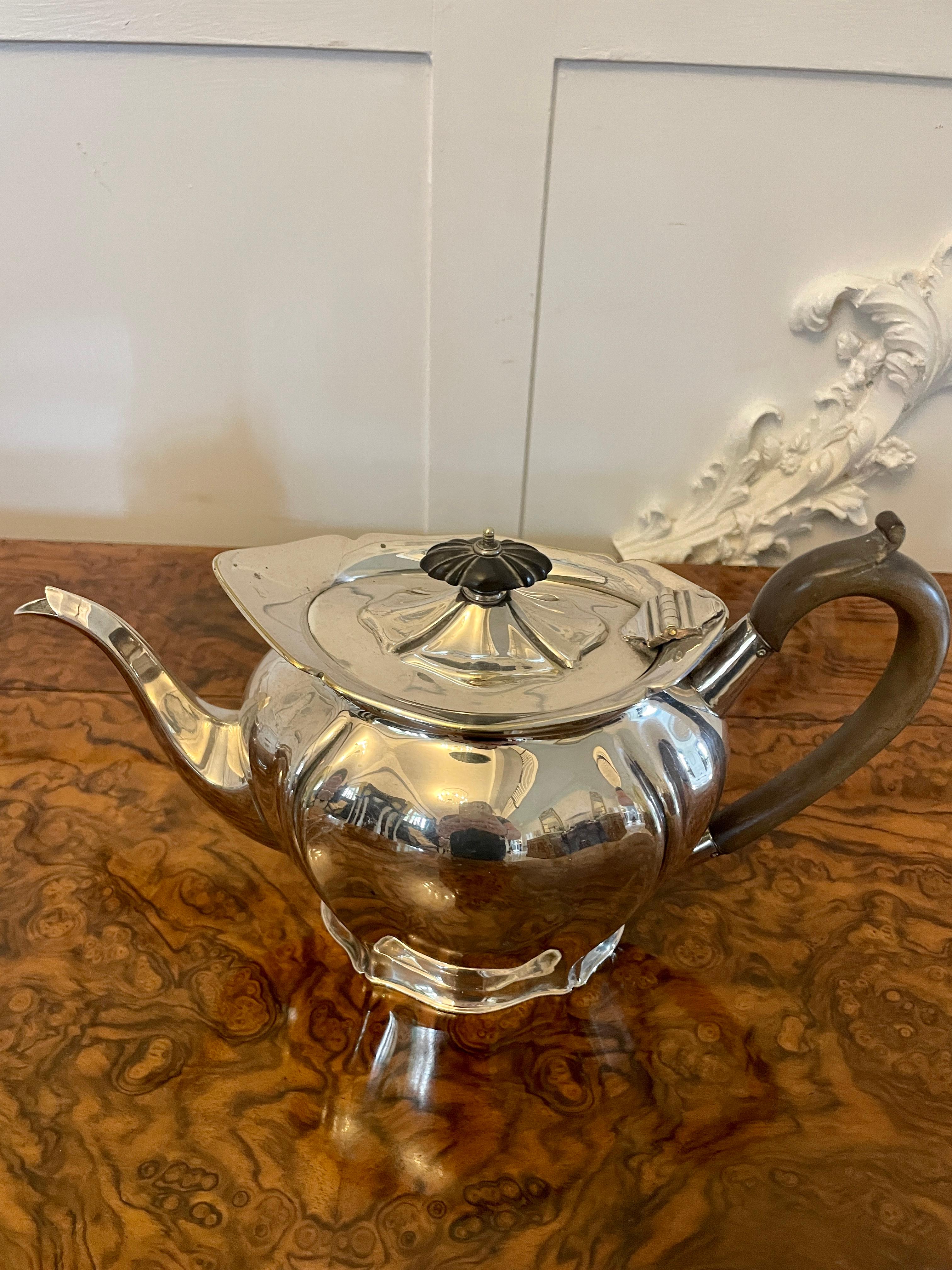 Antique Edwardian Quality Silver Plated Tea Set For Sale 2