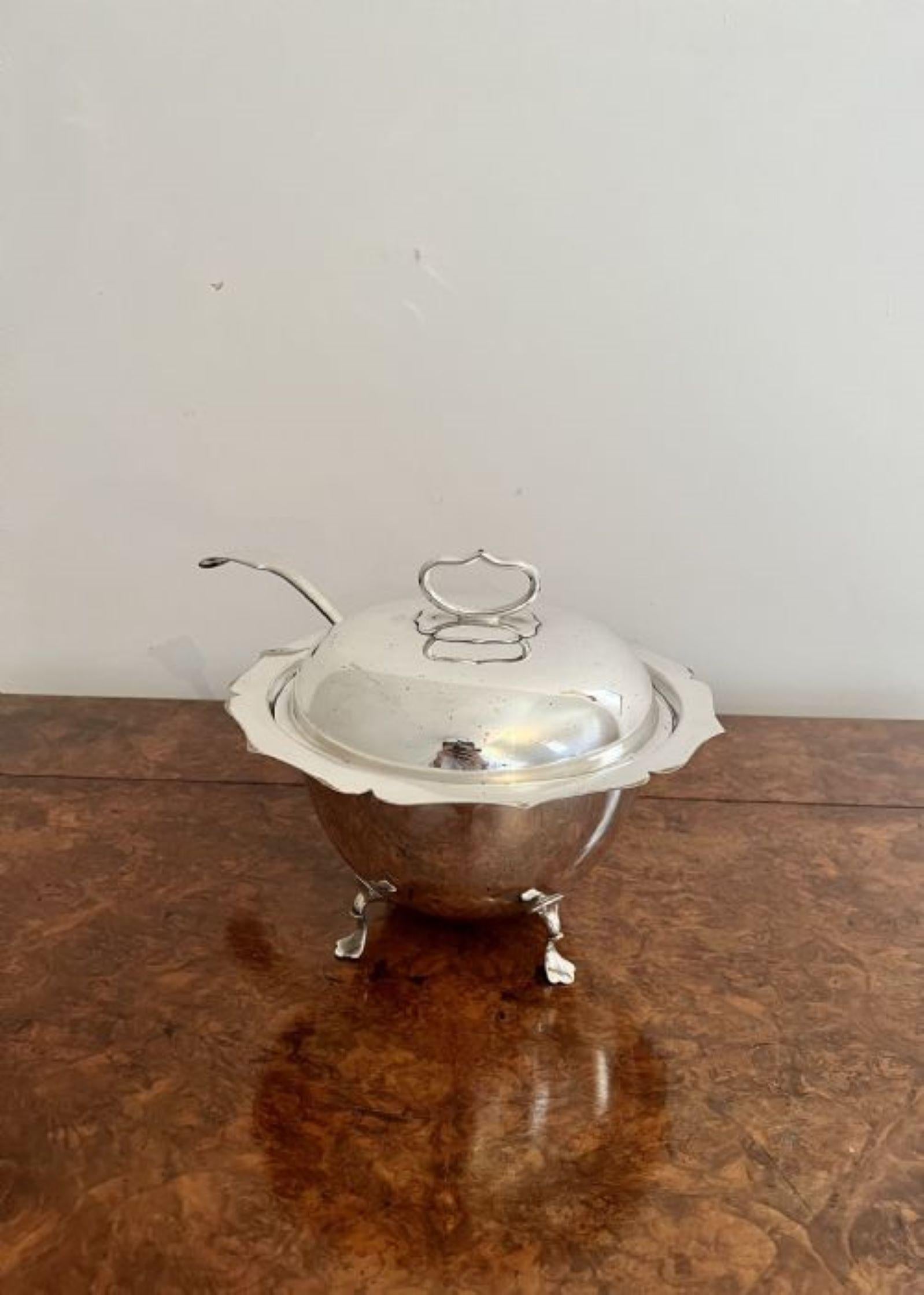 Antique Edwardian quality silver plated tureen by Mapping and Webb For Sale 2