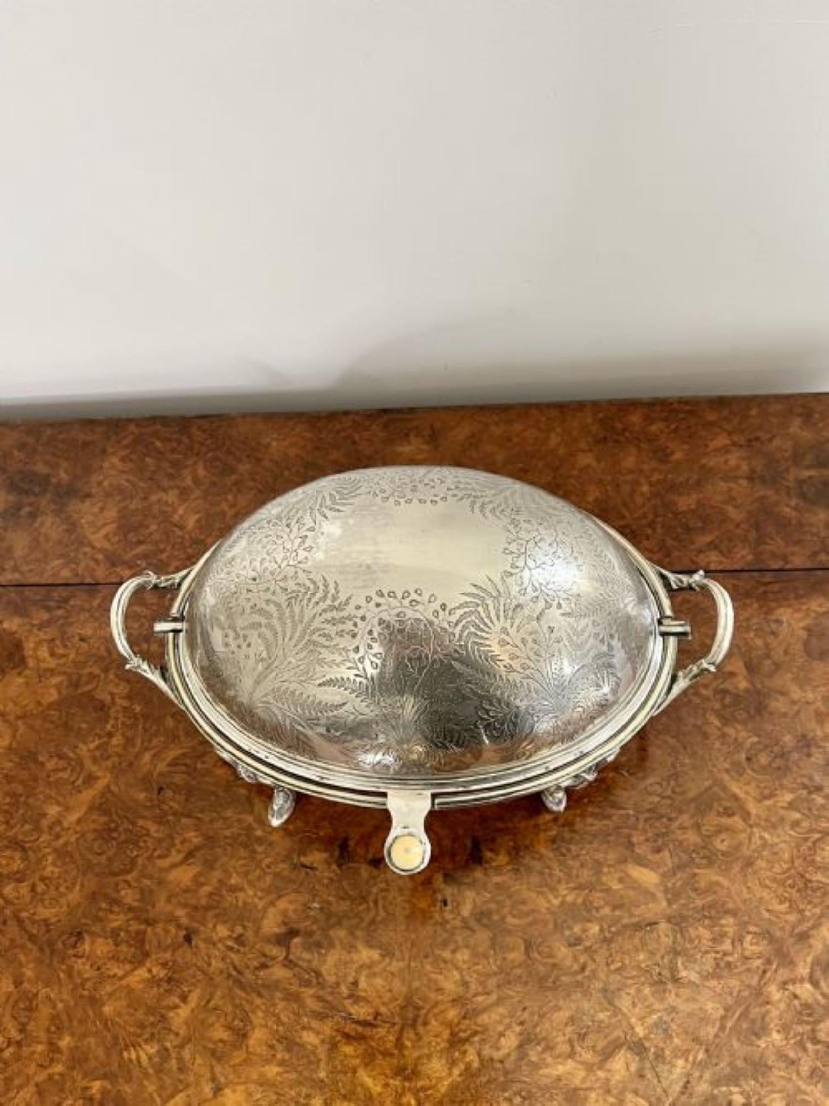 20th Century Antique Edwardian quality silver plated turnover dish  For Sale