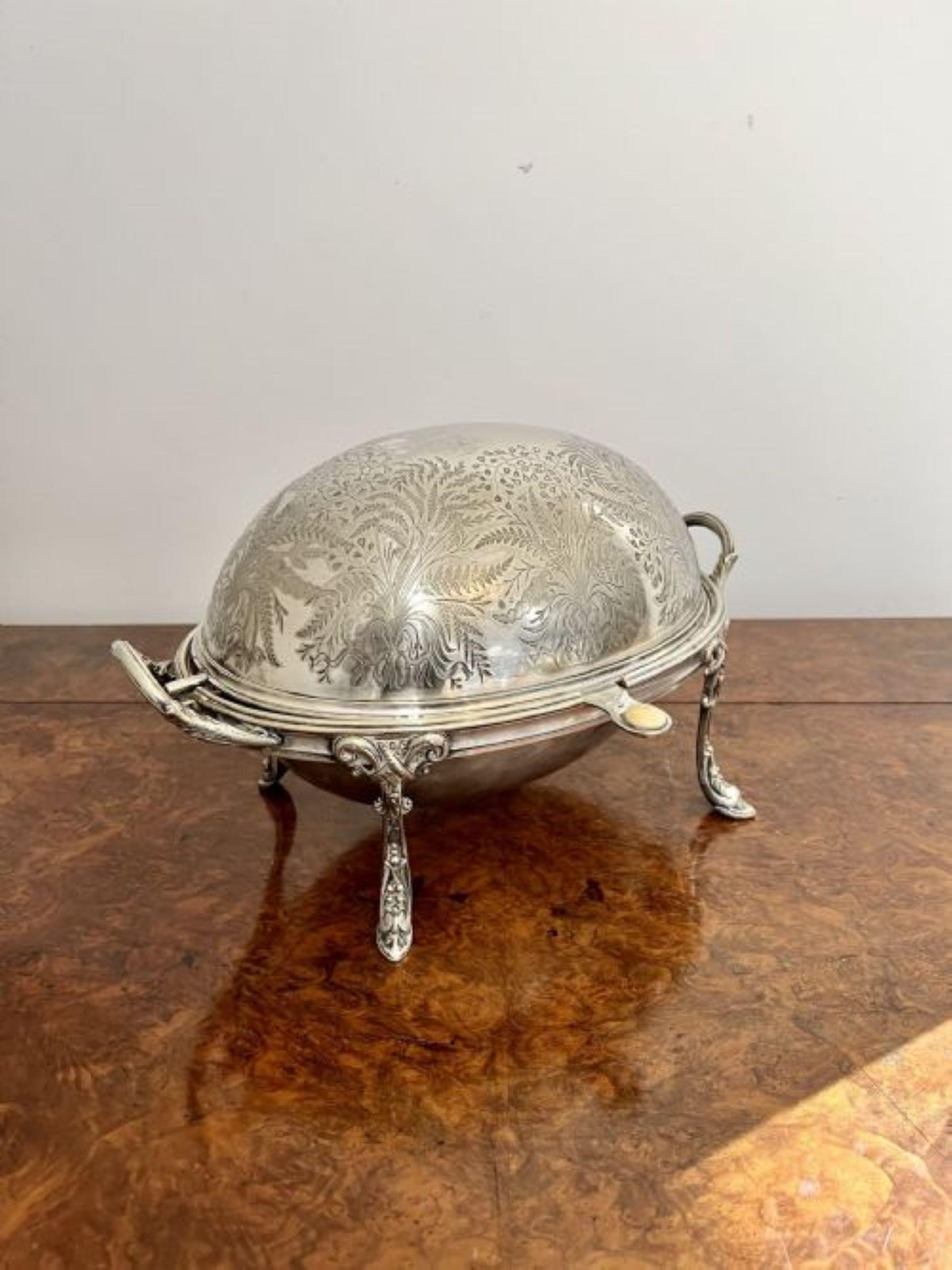 Silver Plate Antique Edwardian quality silver plated turnover dish  For Sale