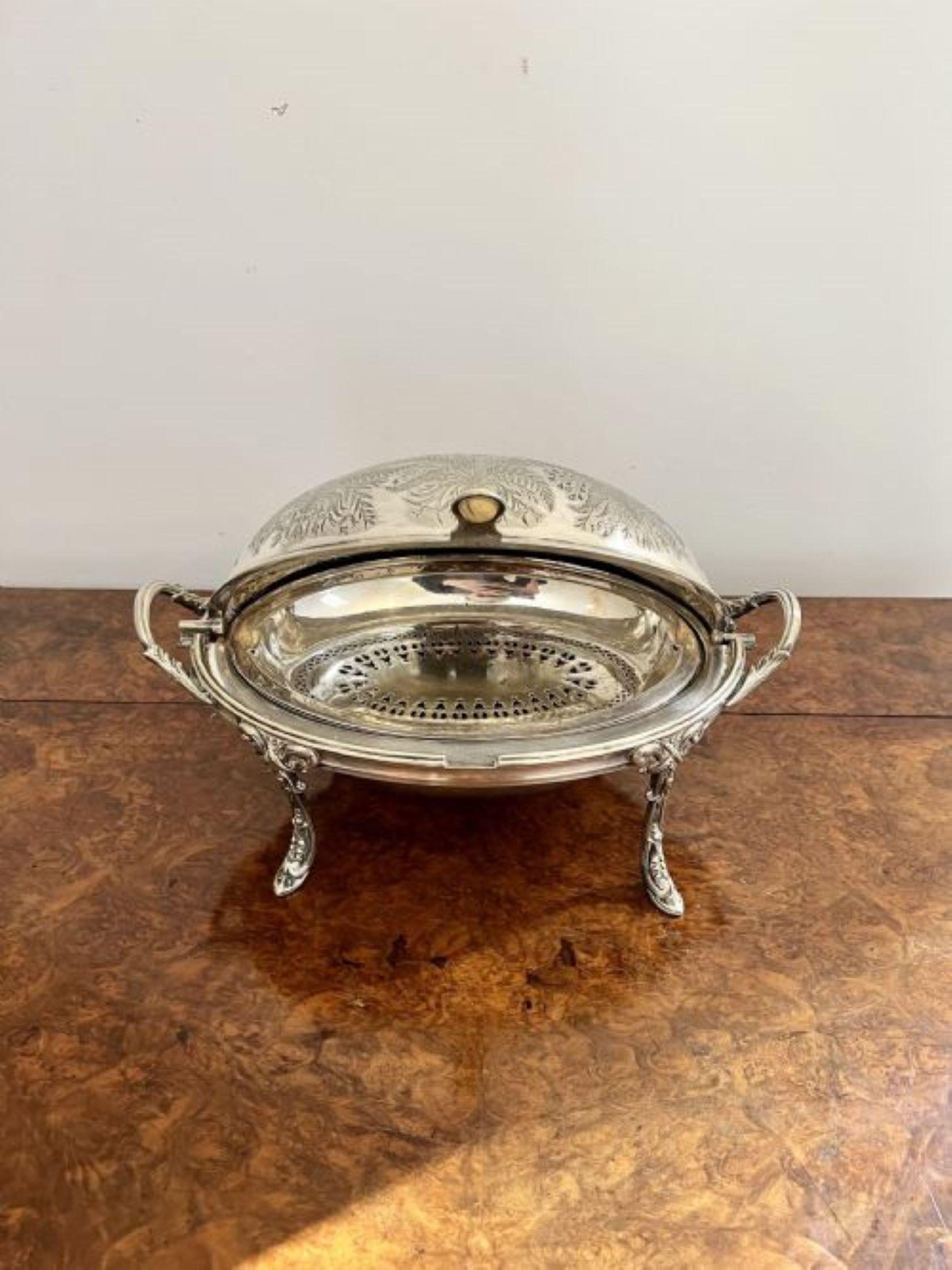Antique Edwardian quality silver plated turnover dish  For Sale 1