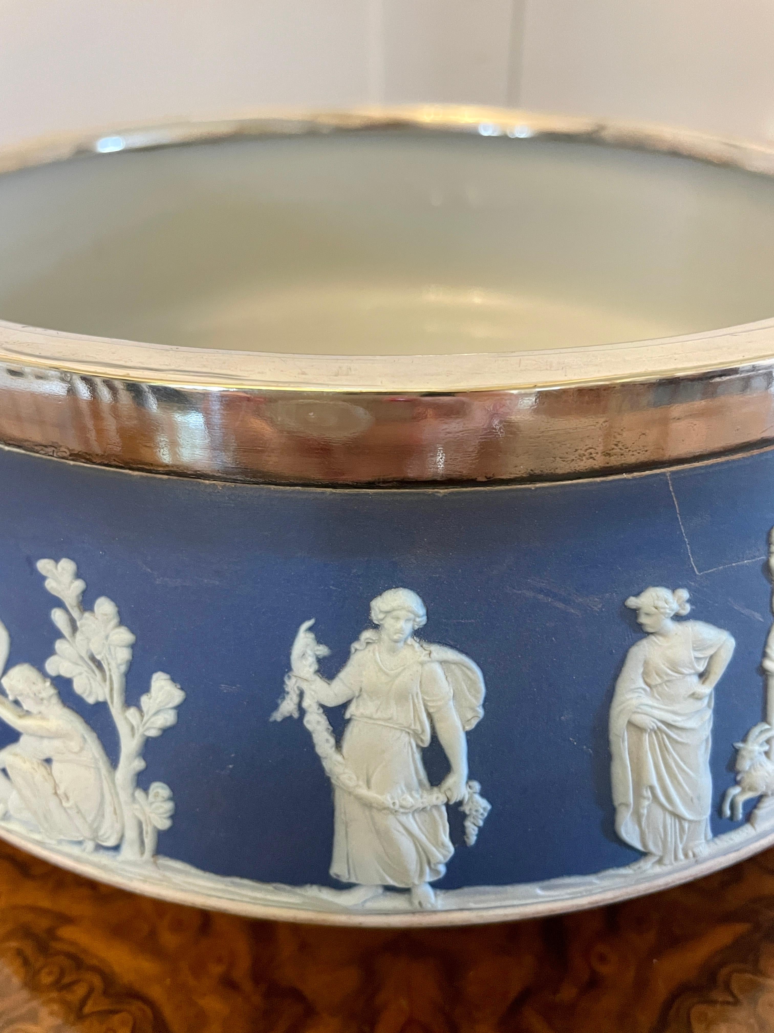 Porcelain  Antique Edwardian Quality Wedgwood Jasperware Fruit Bowl  For Sale