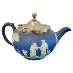 Théière Wedgwood Jasperware ancienne de qualité édouardienne