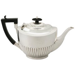 Antique Edwardian Queen Anne Style Sterling Silver Teapot
