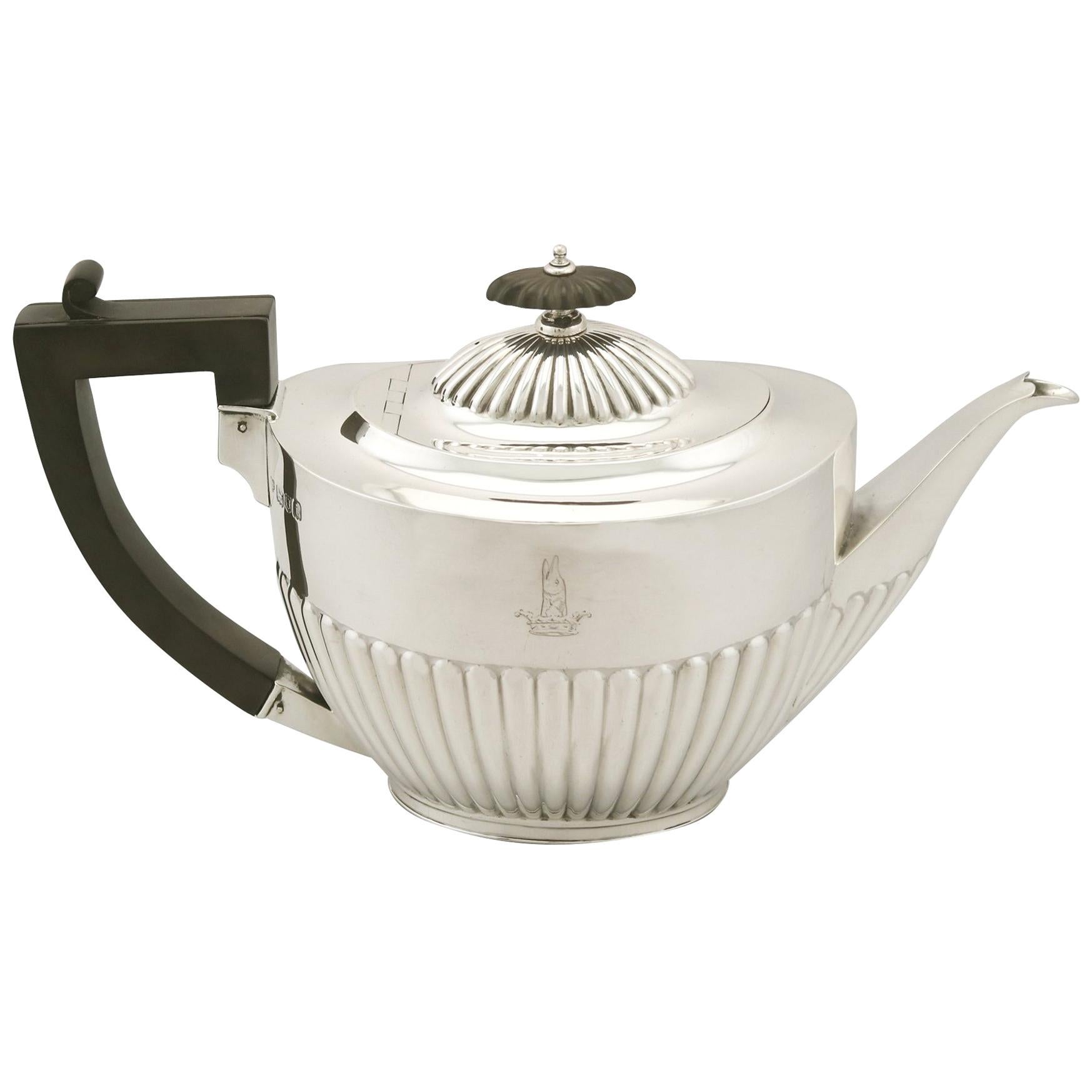 Antique Edwardian Queen Anne Style Sterling Silver Teapot