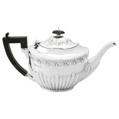 Antique Edwardian Queen Anne Style Sterling Silver Teapot