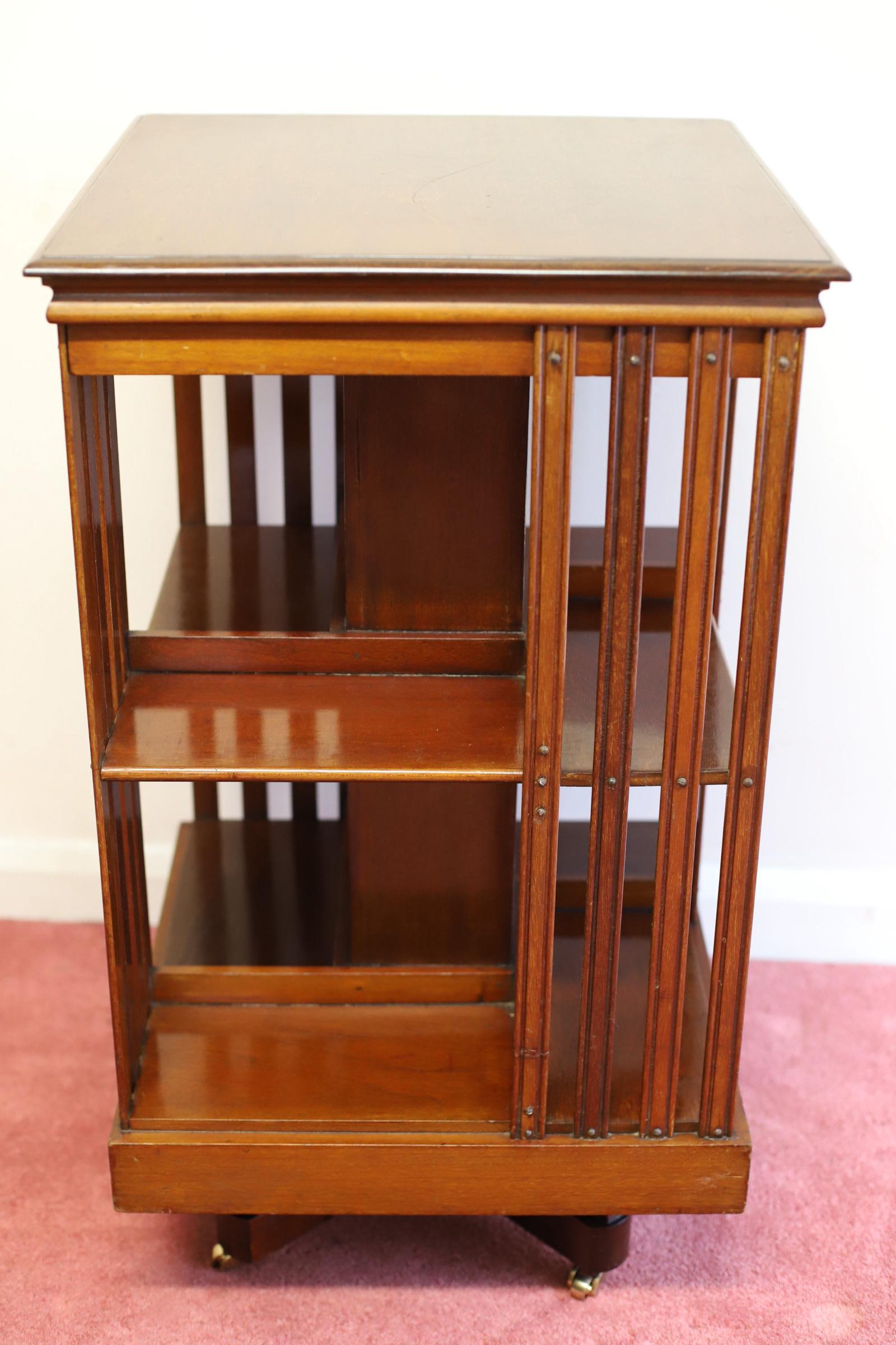 Antique Edwardian Revolving Bookcase  For Sale 3