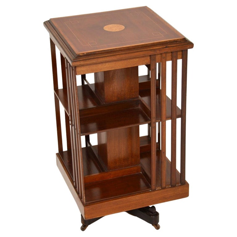 Antique Edwardian Revolving Bookcase For Sale at 1stDibs