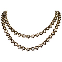 Antique Edwardian Style Rivera Necklace with Diamond and Gold