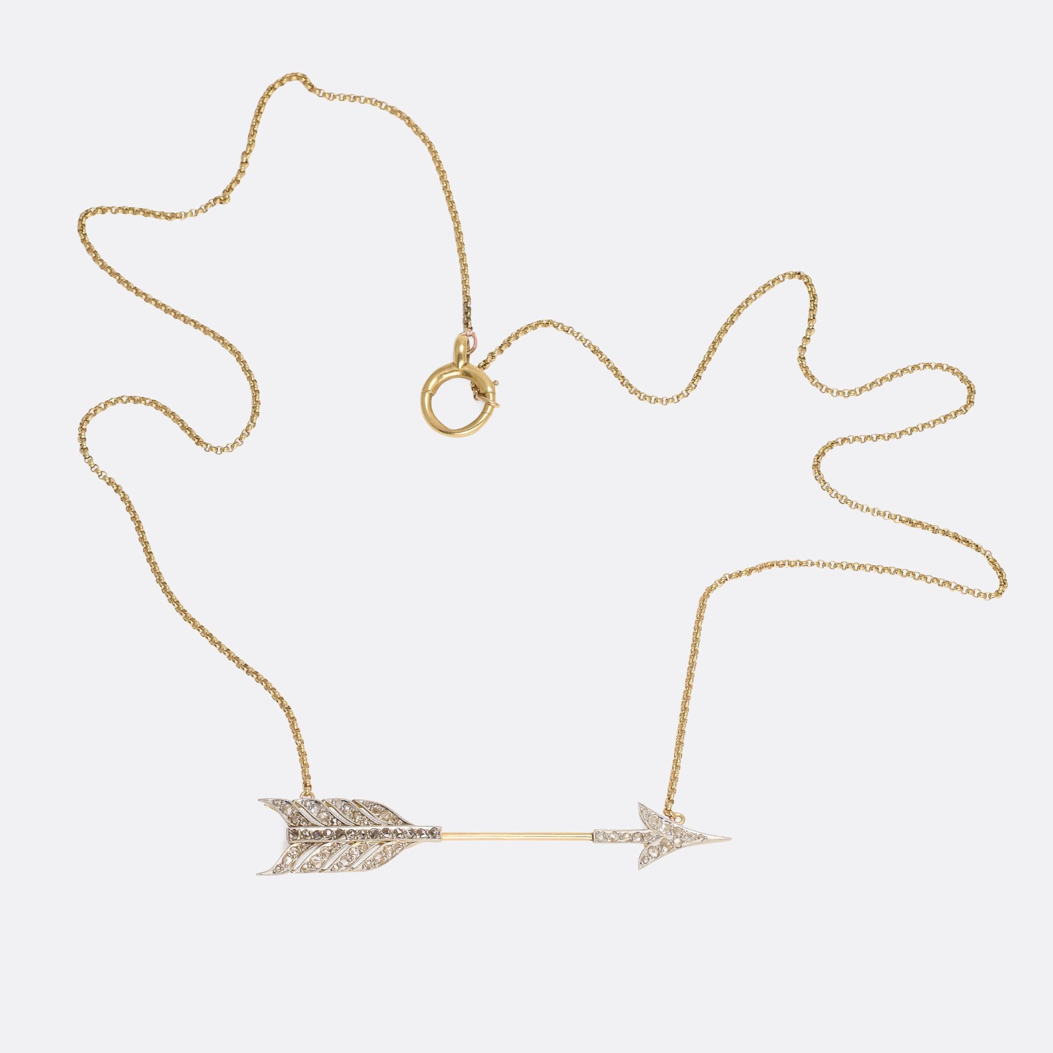 gold arrow necklace with diamonds