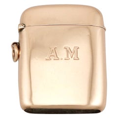 Antique Edwardian Rose Gold Vesta Case