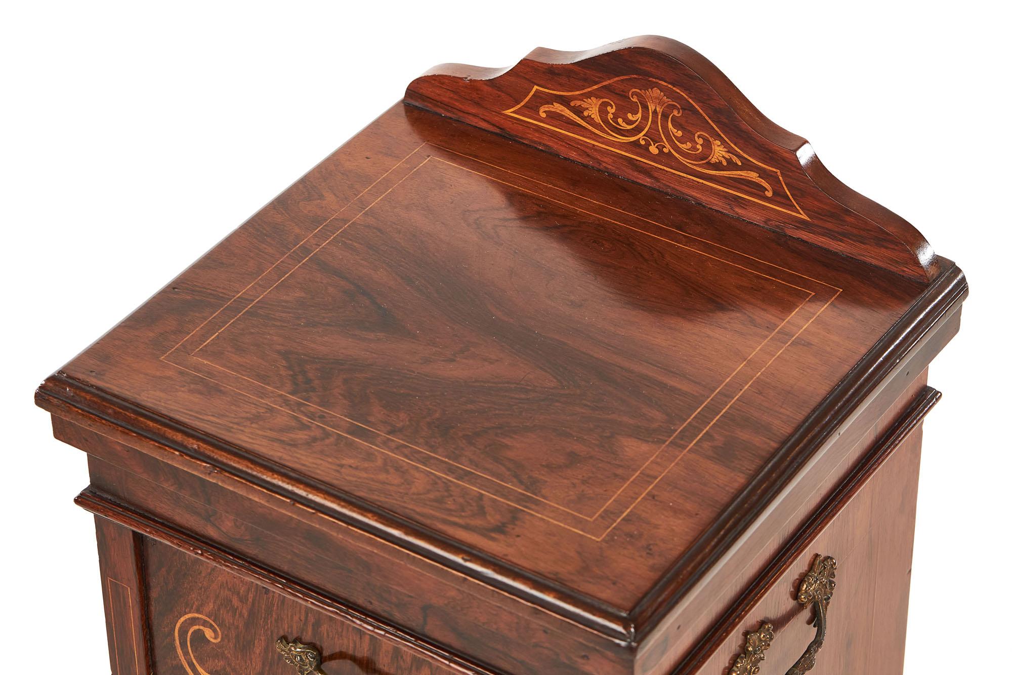 Antique Edwardian Rosewood Inlaid Coal Purdonium In Good Condition For Sale In Suffolk, GB