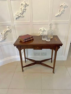 Antique Edwardian Rosewood Inlaid Freestanding Card/Side Table