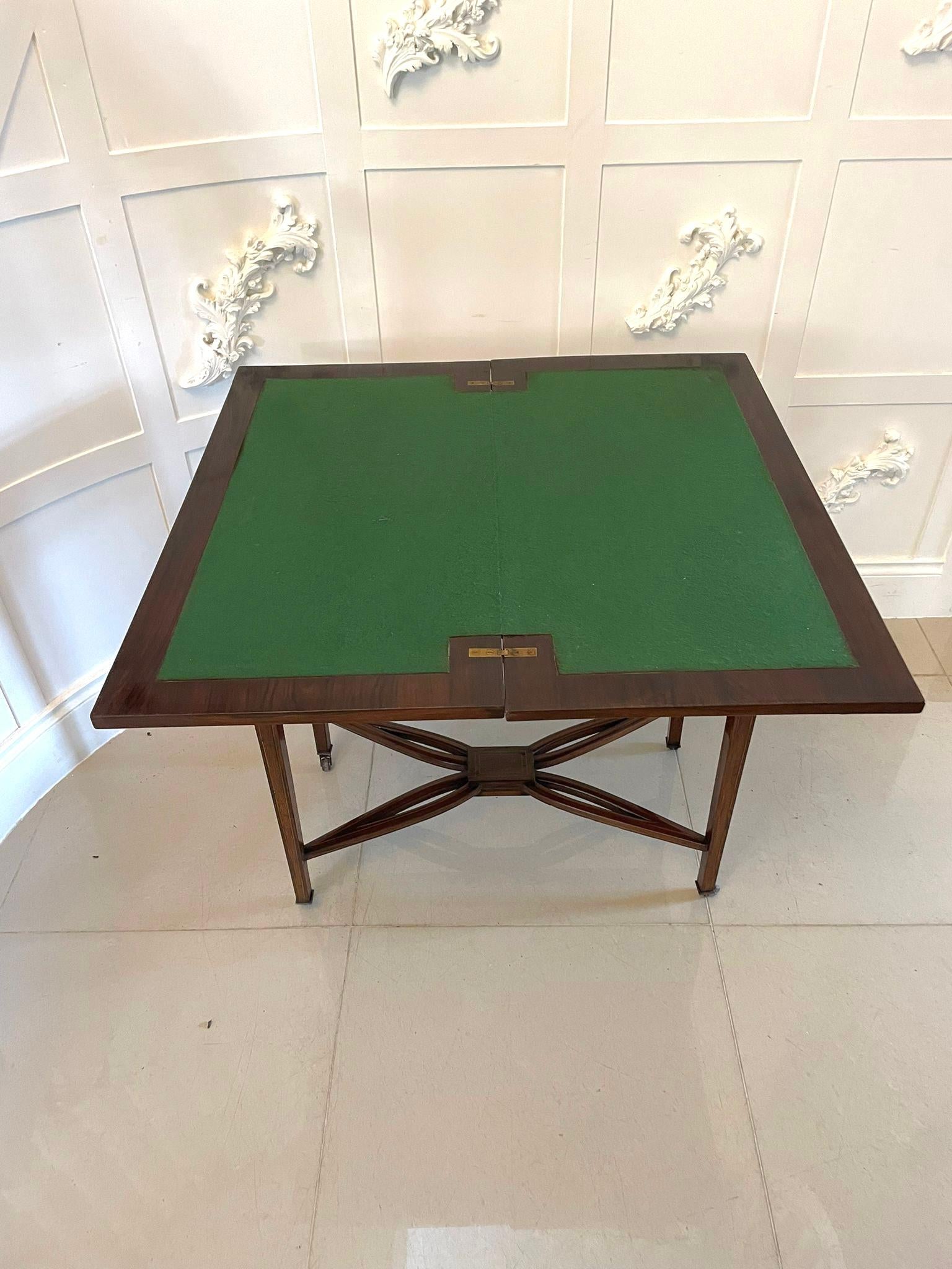 English Antique Edwardian Rosewood Inlaid Freestanding Card/Side Table For Sale