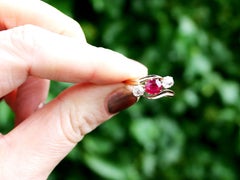 Antique Edwardian Ruby and Diamond Yellow Gold Trilogy Ring