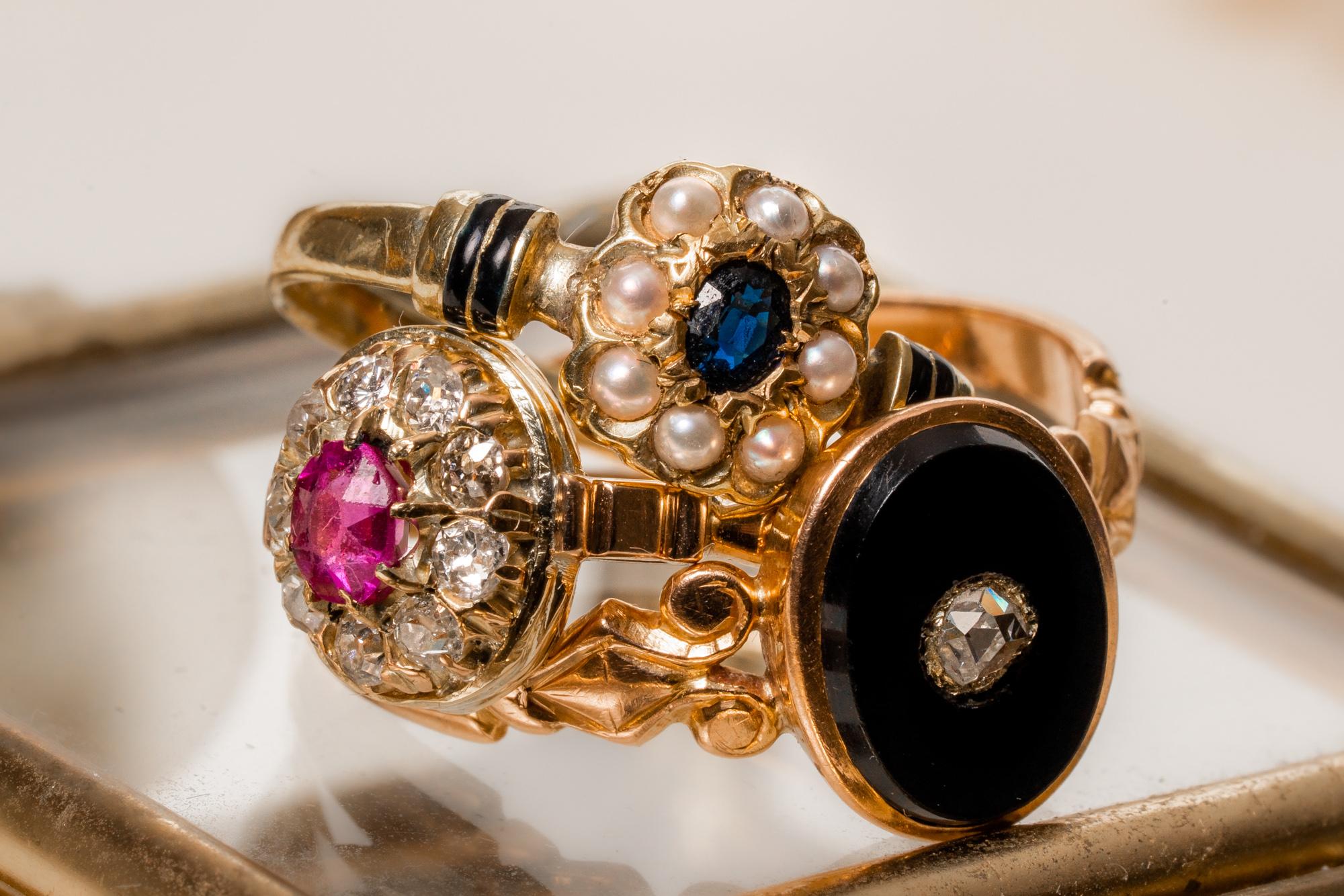 Antique Edwardian Ruby and Diamond Cluster Ring, Antique Ruby Daisy Ring 2