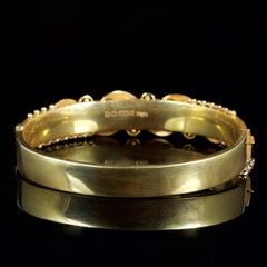 Antique Edwardian Ruby Diamond Bangle 9 Carat Dated Birmingham, 1912