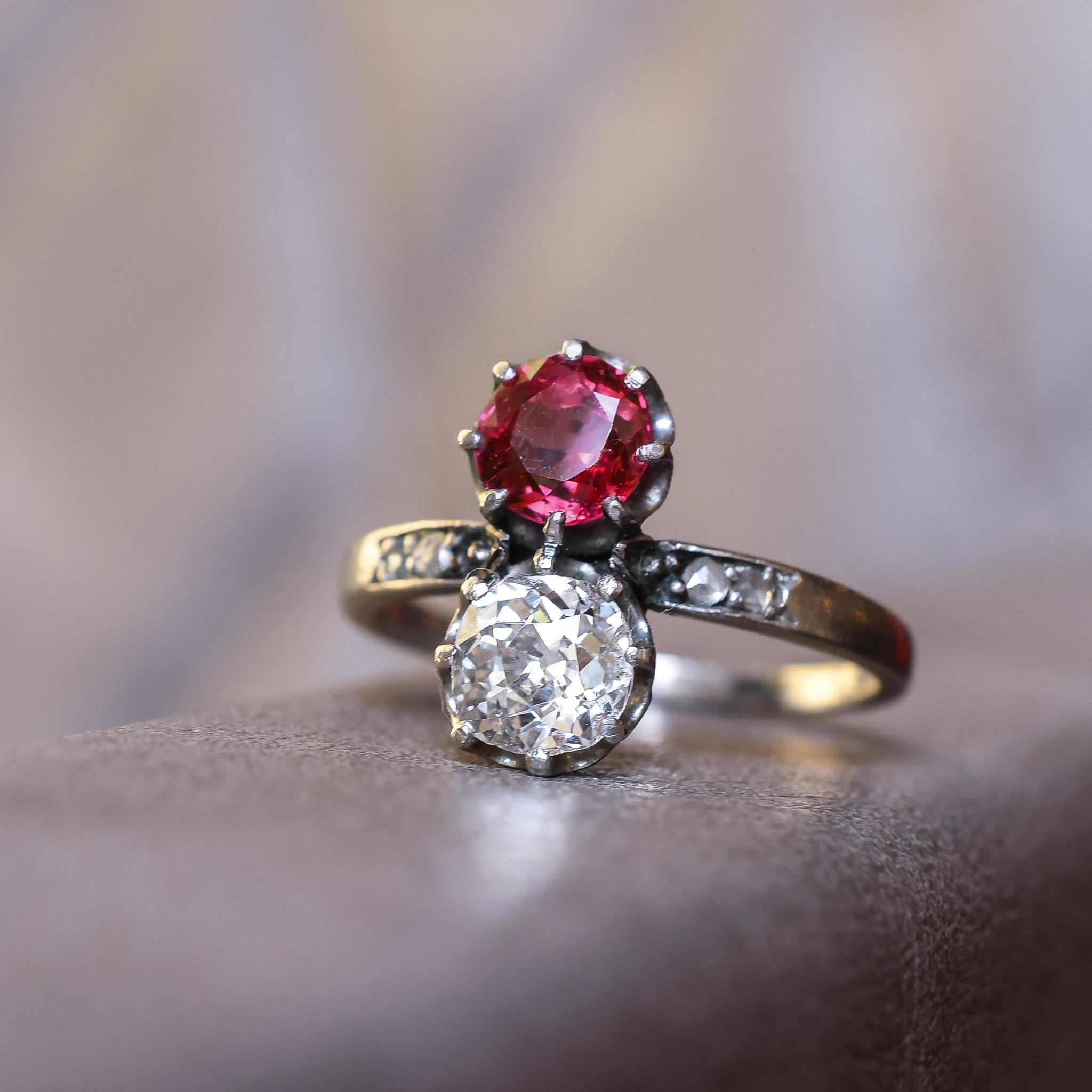 Antique Edwardian Ruby Diamond 