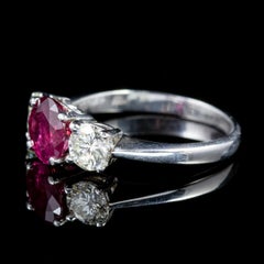 Ruby Diamond Platinum Trilogy Ring